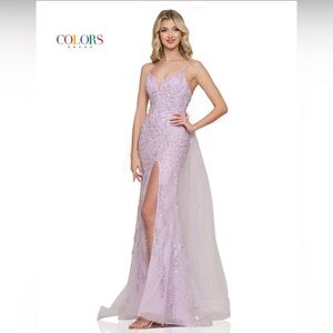 Elegant Lavender Sequin Prom Dress